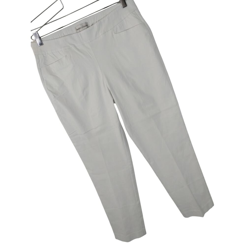 DRAPER'S & DAMON'S! LIGHTLY TEXTURED PURE WHITE HIGH WAIST, SKINNY PANTS! SZ LP